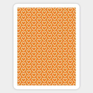 Orange and White Hearts Pattern 006#001 Sticker